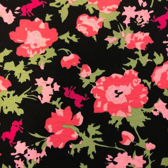 LulaRoe Perfect T Flowers with Unicorns SIZE XS - Picture 4 of 4